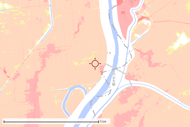 新篠津村周辺のハザード重ね図