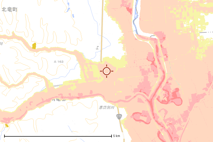 北竜町周辺のハザード重ね図