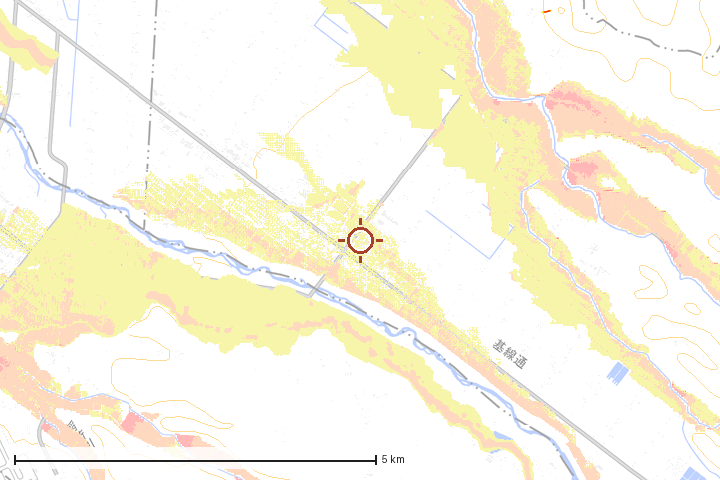 東川町周辺のハザード重ね図