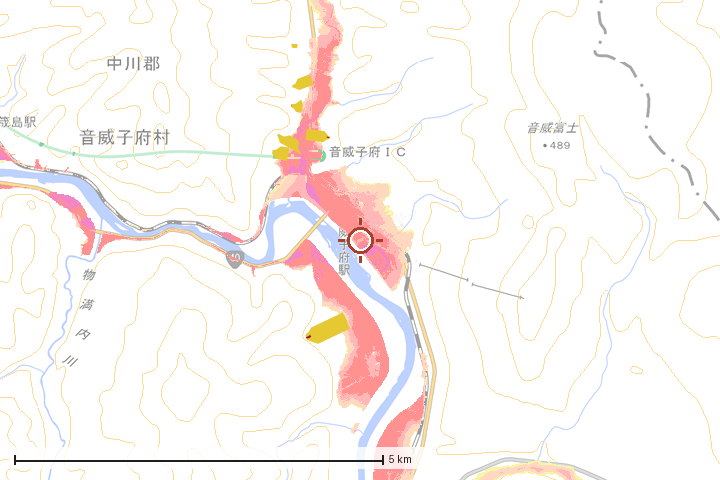 音威子府村周辺のハザード重ね図