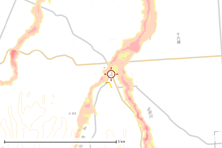 小清水町周辺のハザード重ね図