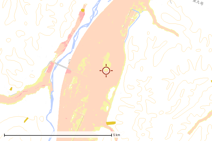 湧別町周辺のハザード重ね図