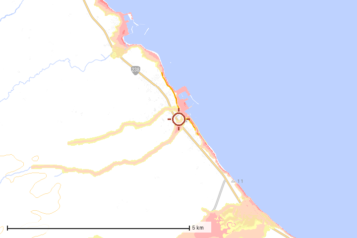 雄武町周辺のハザード重ね図