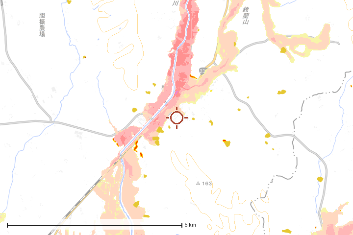 安平町周辺のハザード重ね図