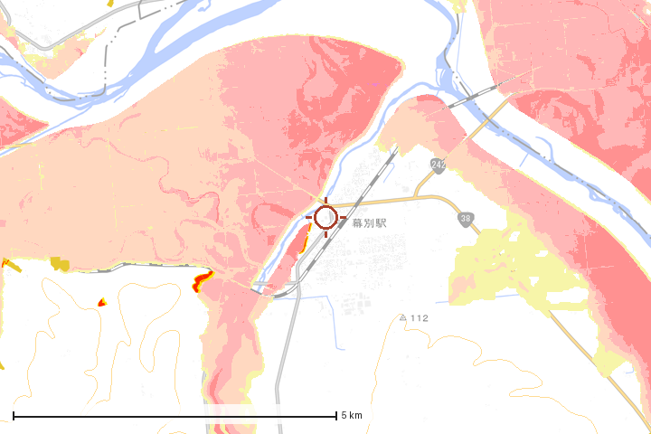 幕別町周辺のハザード重ね図