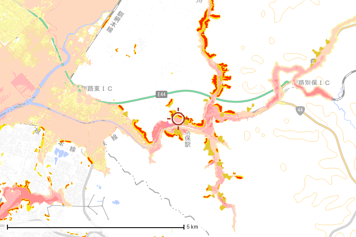 釧路町周辺のハザード重ね図