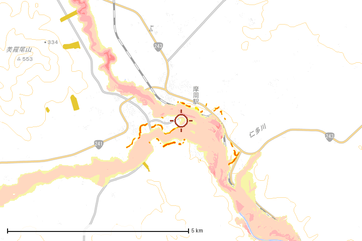 弟子屈町周辺のハザード重ね図