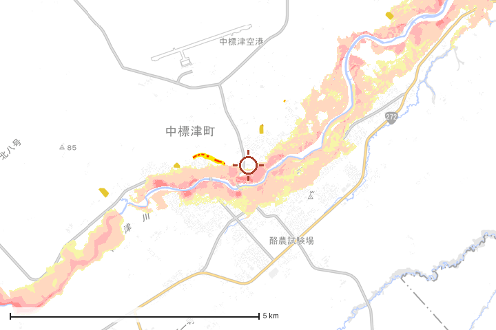 中標津町周辺のハザード重ね図