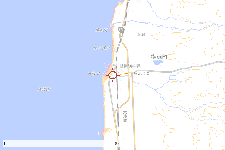 横浜町周辺のハザード重ね図