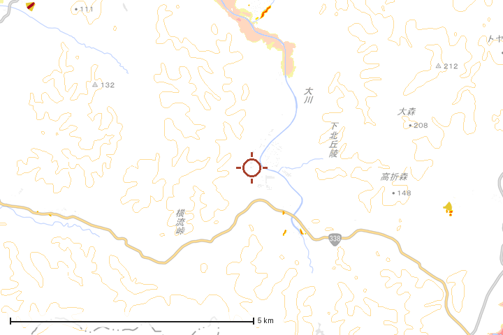 東通村周辺のハザード重ね図