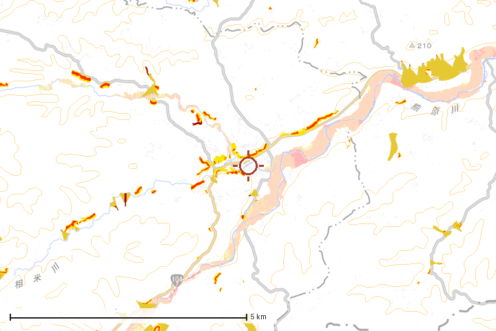 田子町周辺のハザード重ね図