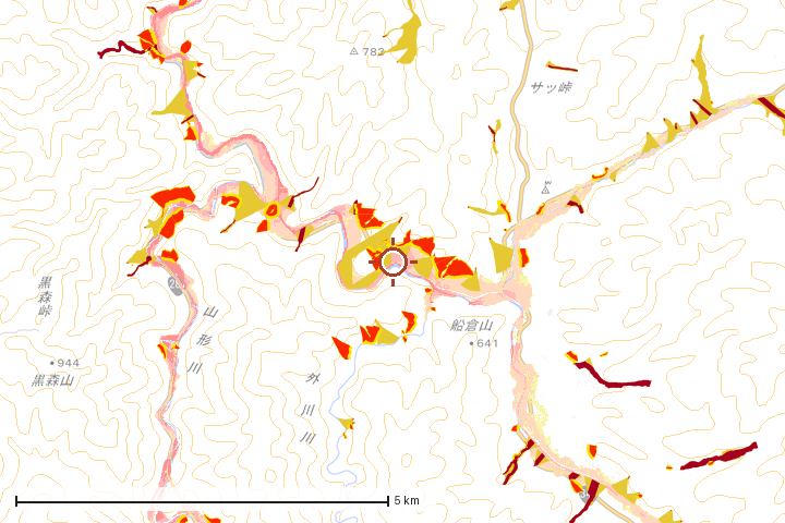 葛巻町周辺のハザード重ね図