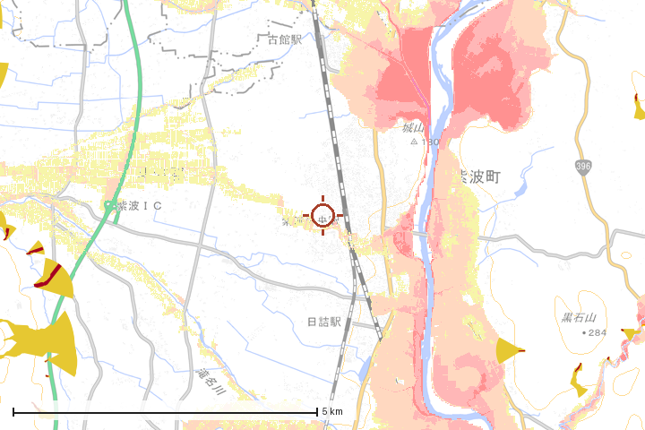 紫波町周辺のハザード重ね図