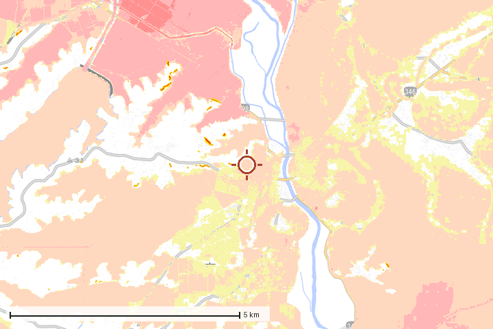 登米市周辺のハザード重ね図