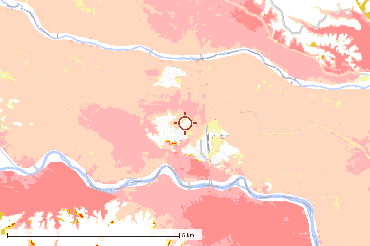 美里町周辺のハザード重ね図