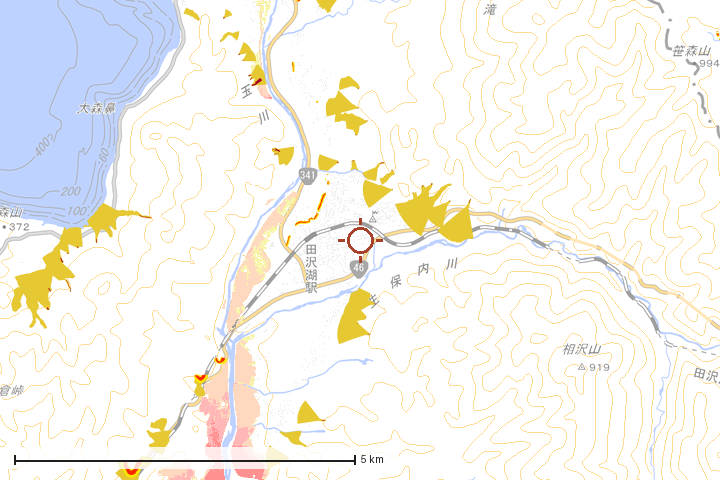 仙北市周辺のハザード重ね図