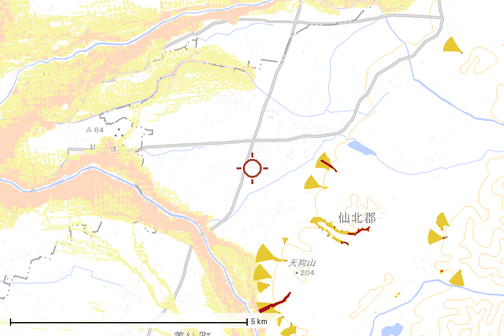 美郷町周辺のハザード重ね図