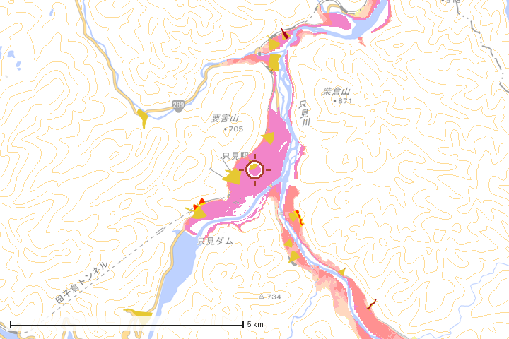 只見町周辺のハザード重ね図