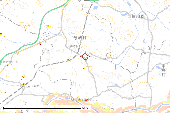 泉崎村周辺のハザード重ね図