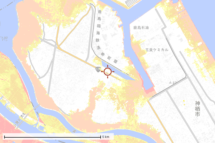 神栖市周辺のハザード重ね図