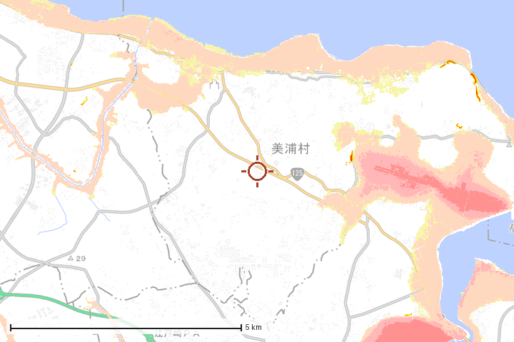 美浦村周辺のハザード重ね図