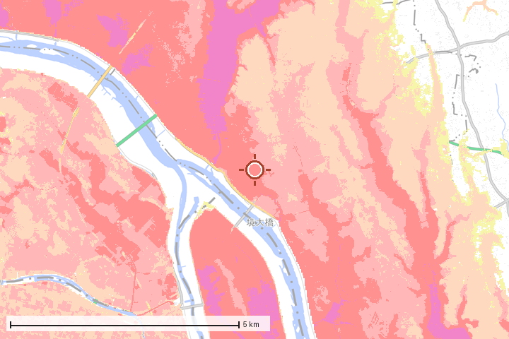境町周辺のハザード重ね図