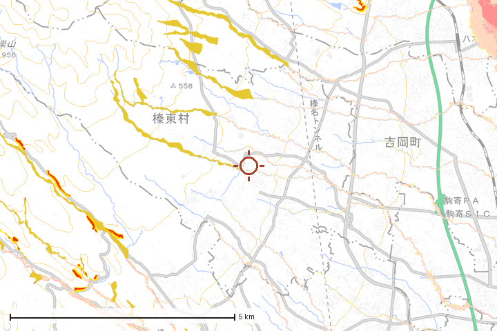 榛東村周辺のハザード重ね図