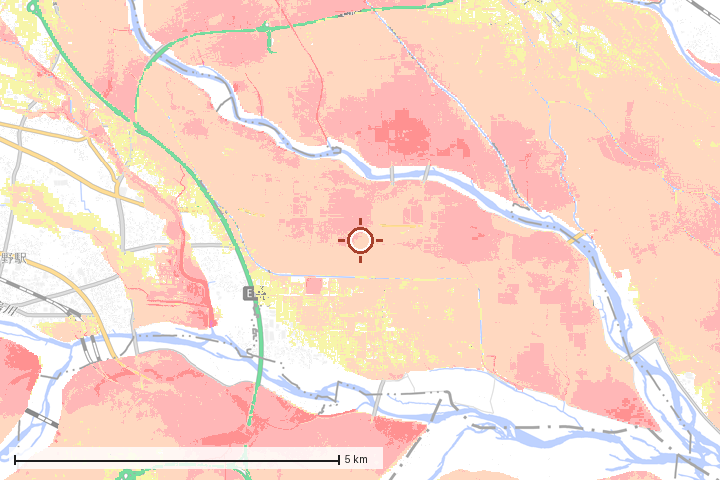 玉村町周辺のハザード重ね図