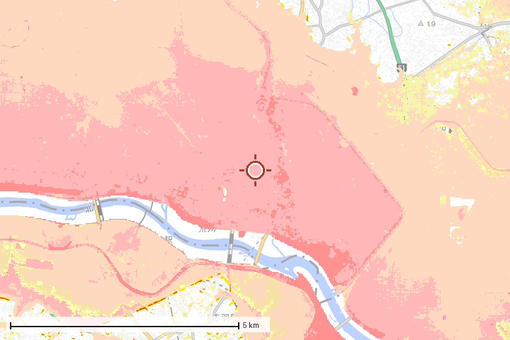 川口市周辺のハザード重ね図