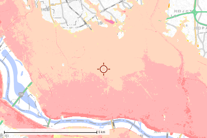 蕨市周辺のハザード重ね図