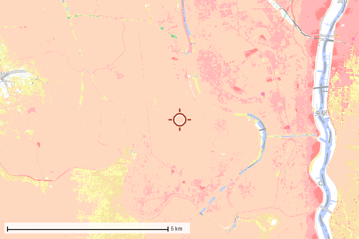八潮市周辺のハザード重ね図