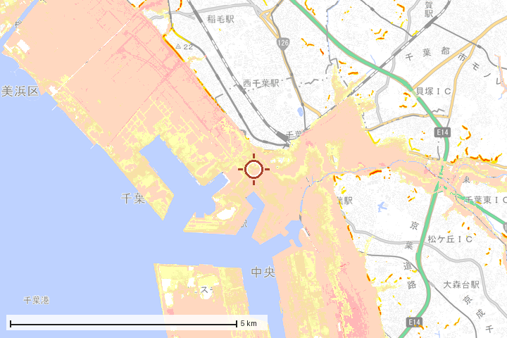 千葉市周辺のハザード重ね図