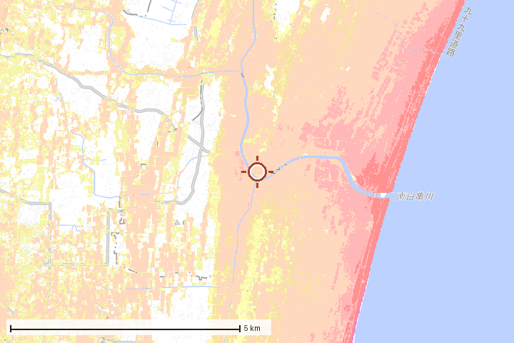 白子町周辺のハザード重ね図
