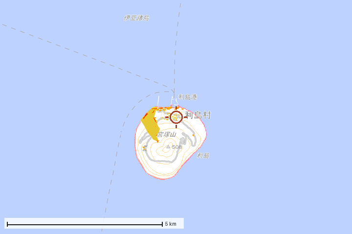 利島村周辺のハザード重ね図