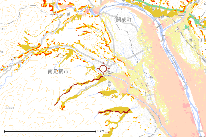 南区周辺のハザード重ね図