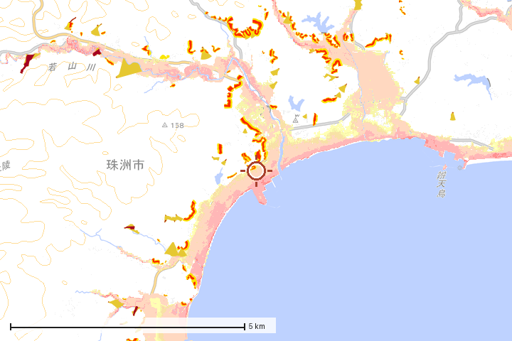 珠洲市周辺のハザード重ね図