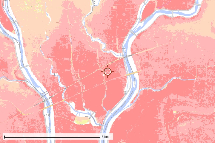 瑞穂市周辺のハザード重ね図