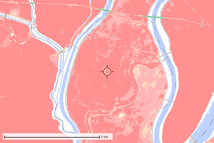 輪之内町周辺のハザード重ね図