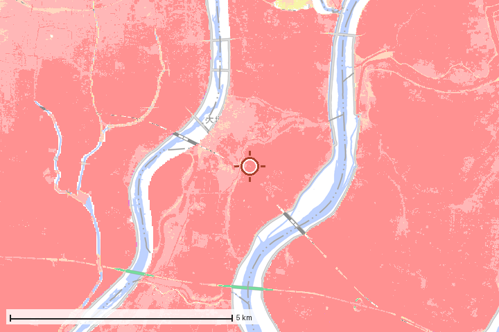 安八町周辺のハザード重ね図