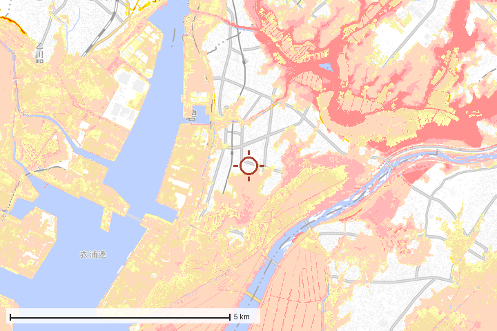 碧南市周辺のハザード重ね図