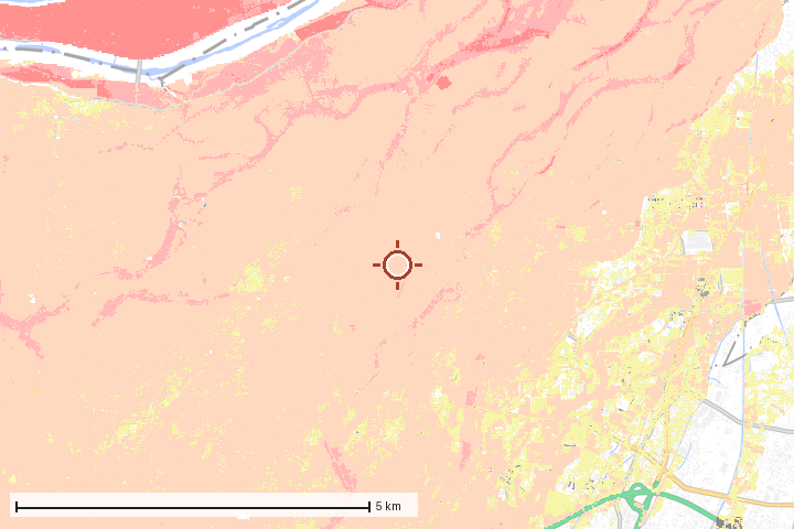 江南市周辺のハザード重ね図