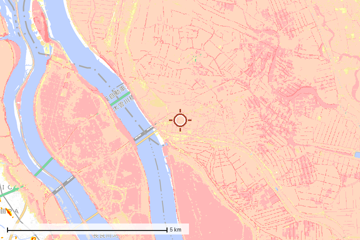 弥富市周辺のハザード重ね図