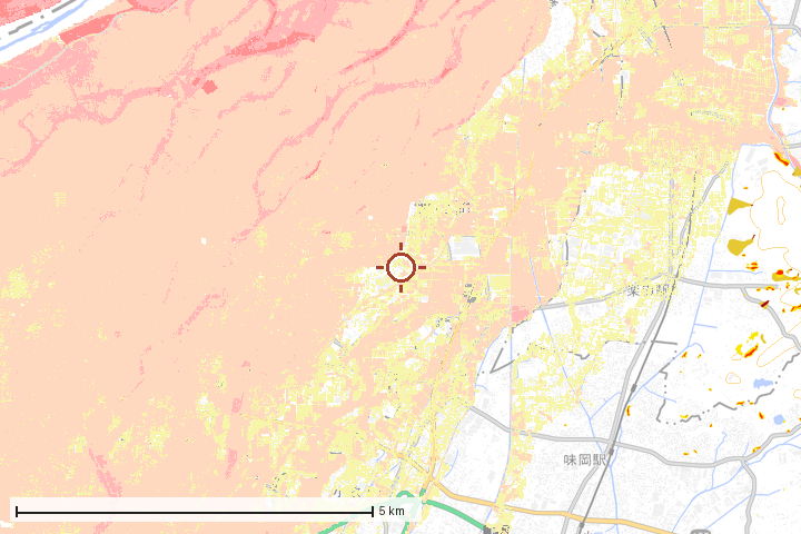 大口町周辺のハザード重ね図
