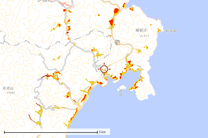伊根町周辺のハザード重ね図