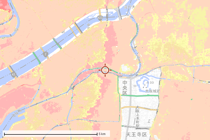 大正区周辺のハザード重ね図