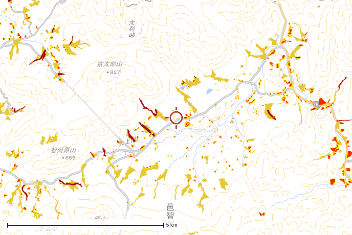 邑南町周辺のハザード重ね図