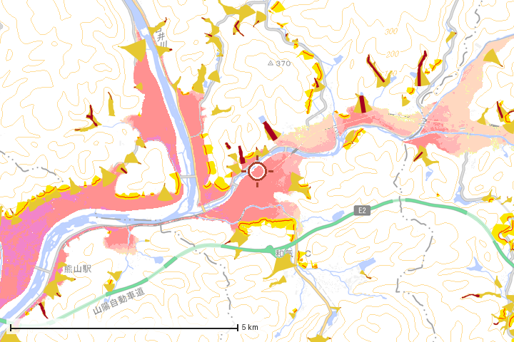 和気町周辺のハザード重ね図