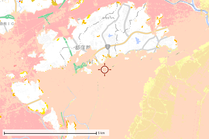 早島町周辺のハザード重ね図