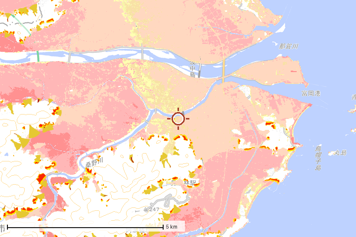 阿南市周辺のハザード重ね図