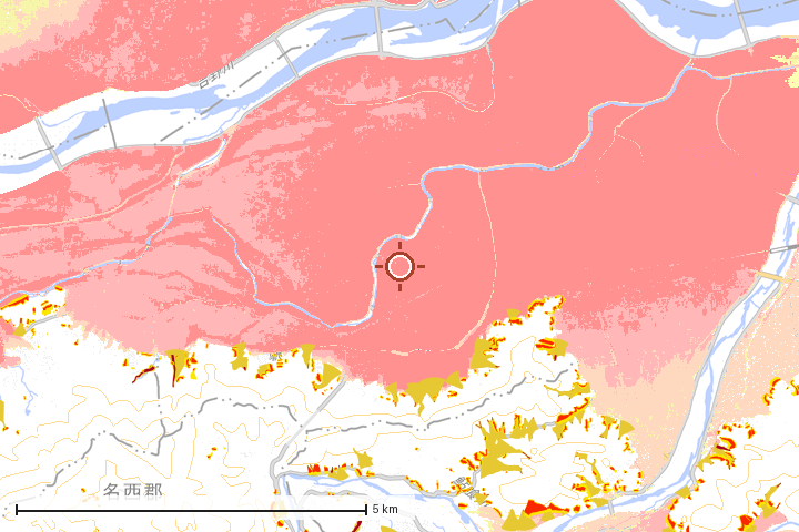 石井町周辺のハザード重ね図